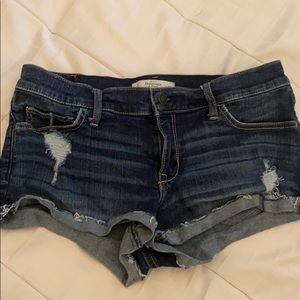 Abercrombie blue distressed shorts